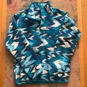 🌈PATAGONIA SnapT Synchilla Trout Tales Elwha Blue